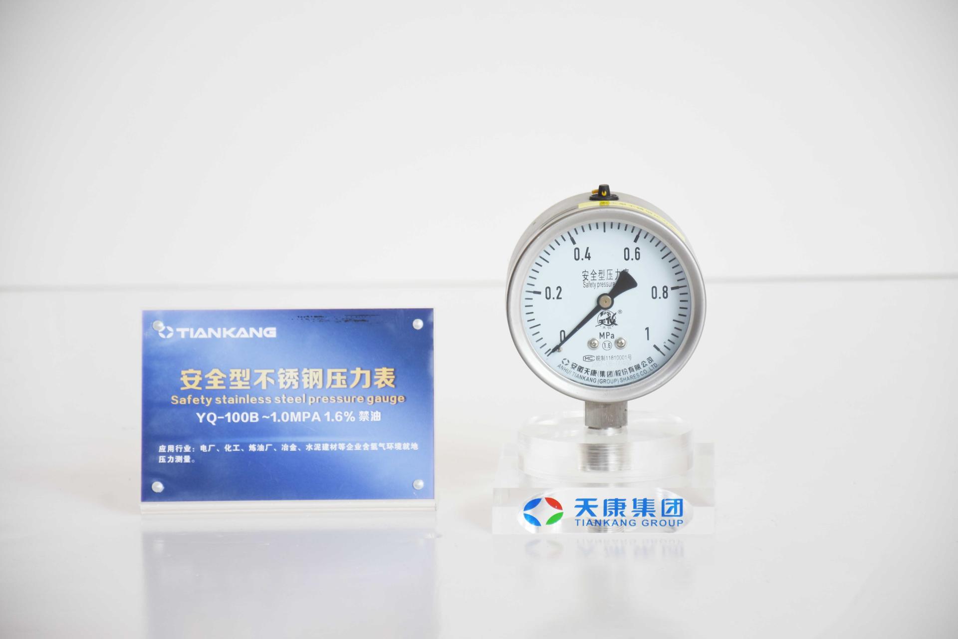 安全型不锈钢压力表